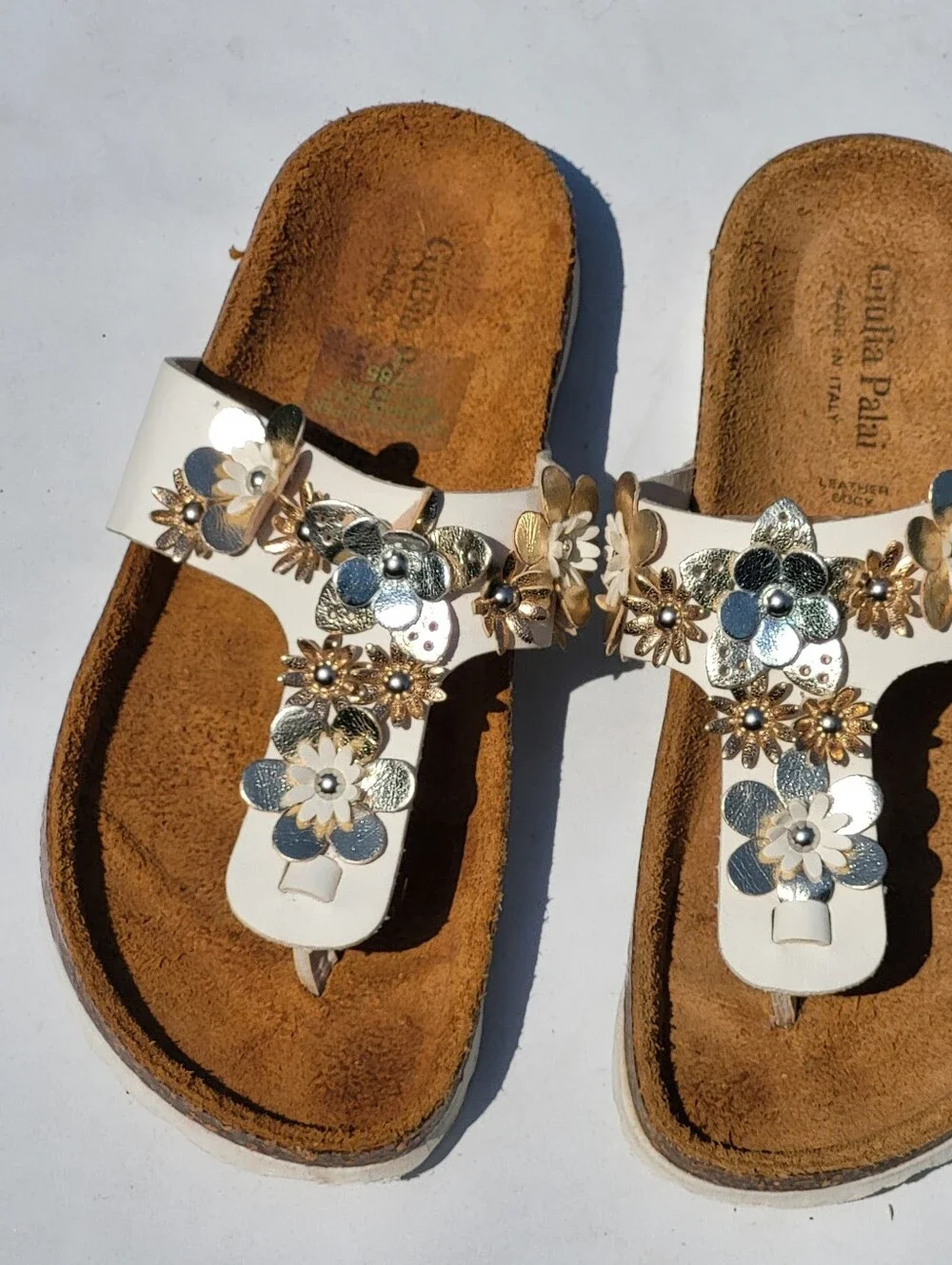 Giulia Palai Leather Sandals Thong Slides Flip Flop Shoes Size 1